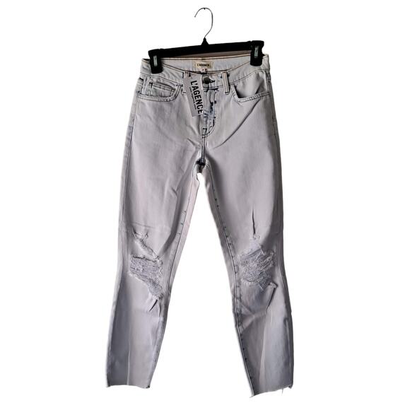 L'Agence Margot High Rise Acid Wash Distruct/Distressed Jeans - Size 25 (NWT) - Picture 1 of 10